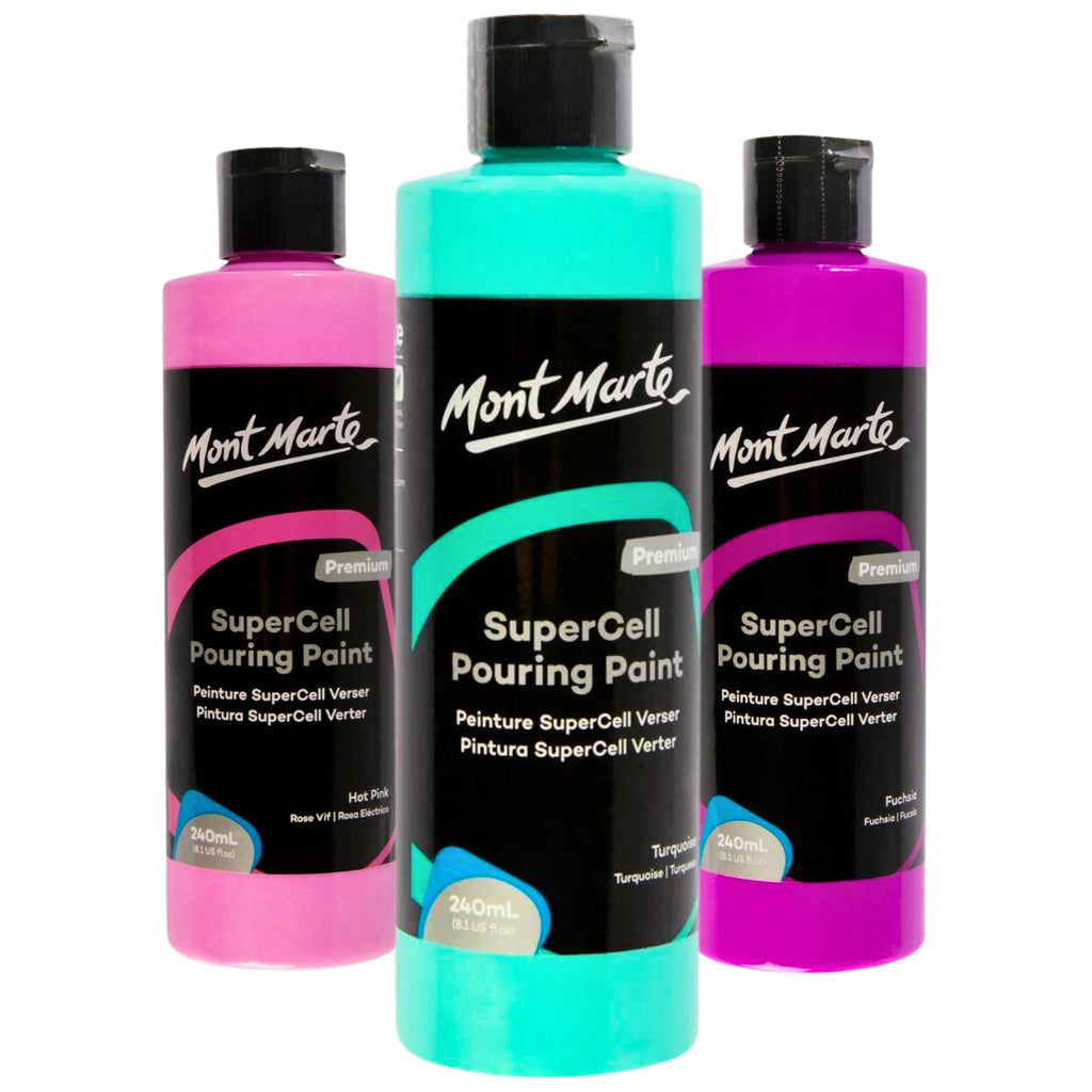 Mont Marte SuperCell Pouring Paint Premium 240ml (8.1 US fl.oz) - Hot Pink  – Mont Marte Global