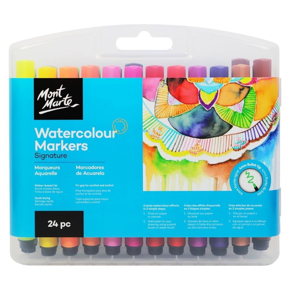 Mont Marte Dual Tip Alcohol Art Markers 24pc in Case