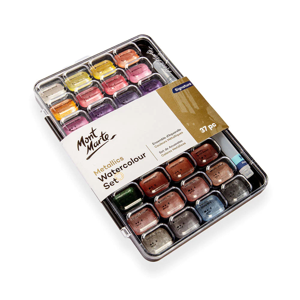 Mont Marte Metallic Watercolour Set 37pc – Art Shed Brisbane