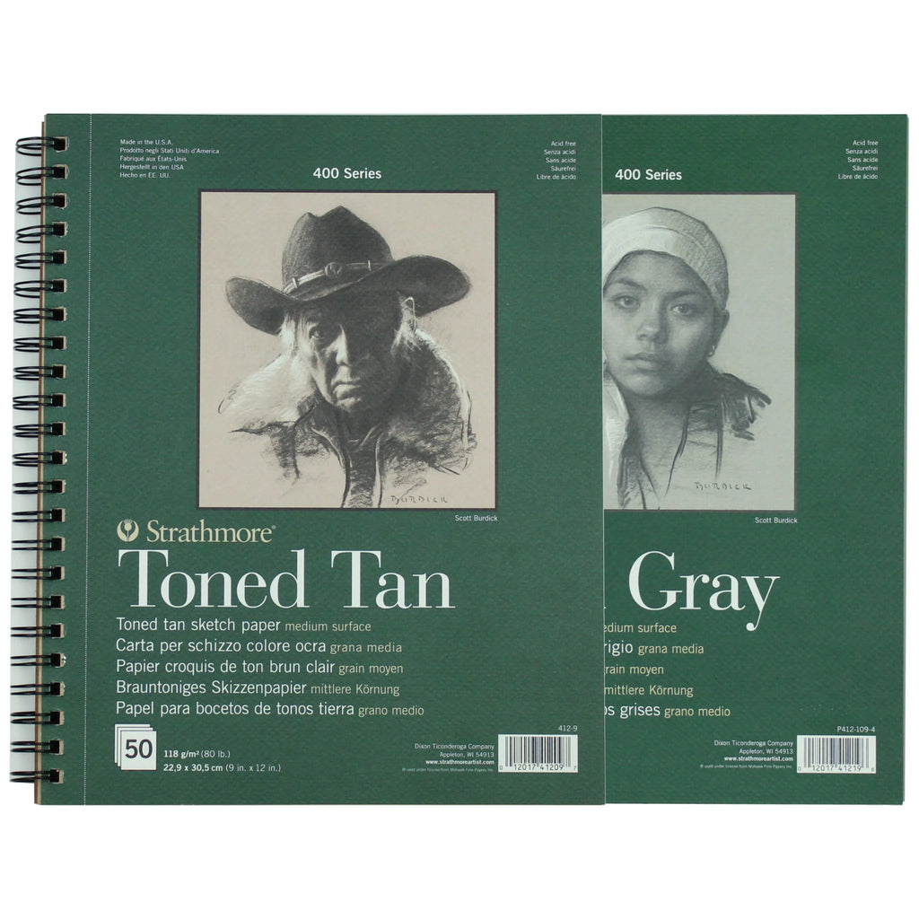 Strathmore 412-9 Tan Drawing 400 Series Toned Sketch Pad 9x12 50
