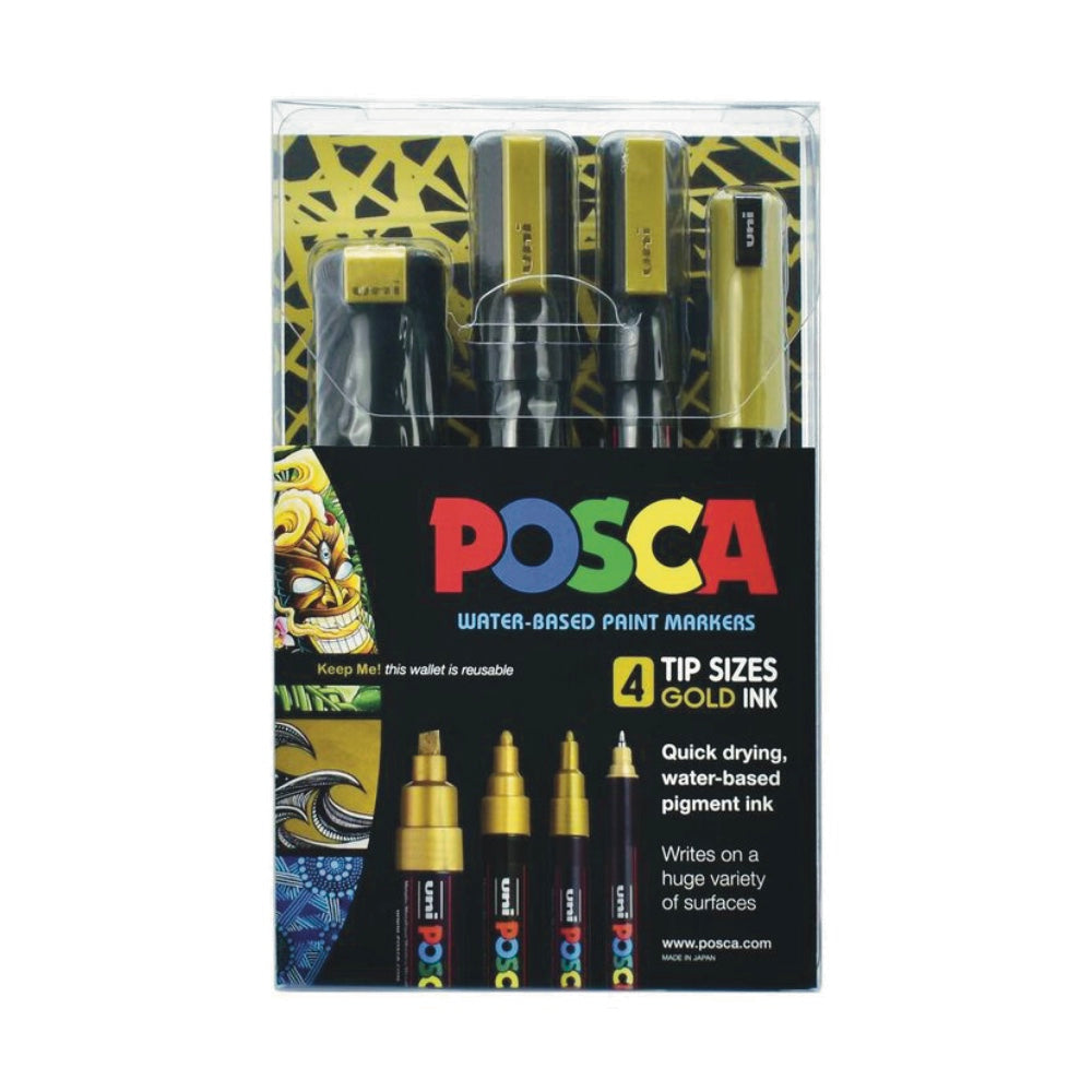POSCA Colouring - PC-5M Skin Tone Set of 4 - in Wallet 