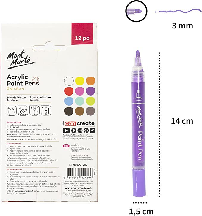 Mont Marte Real Brush Pens 12pc