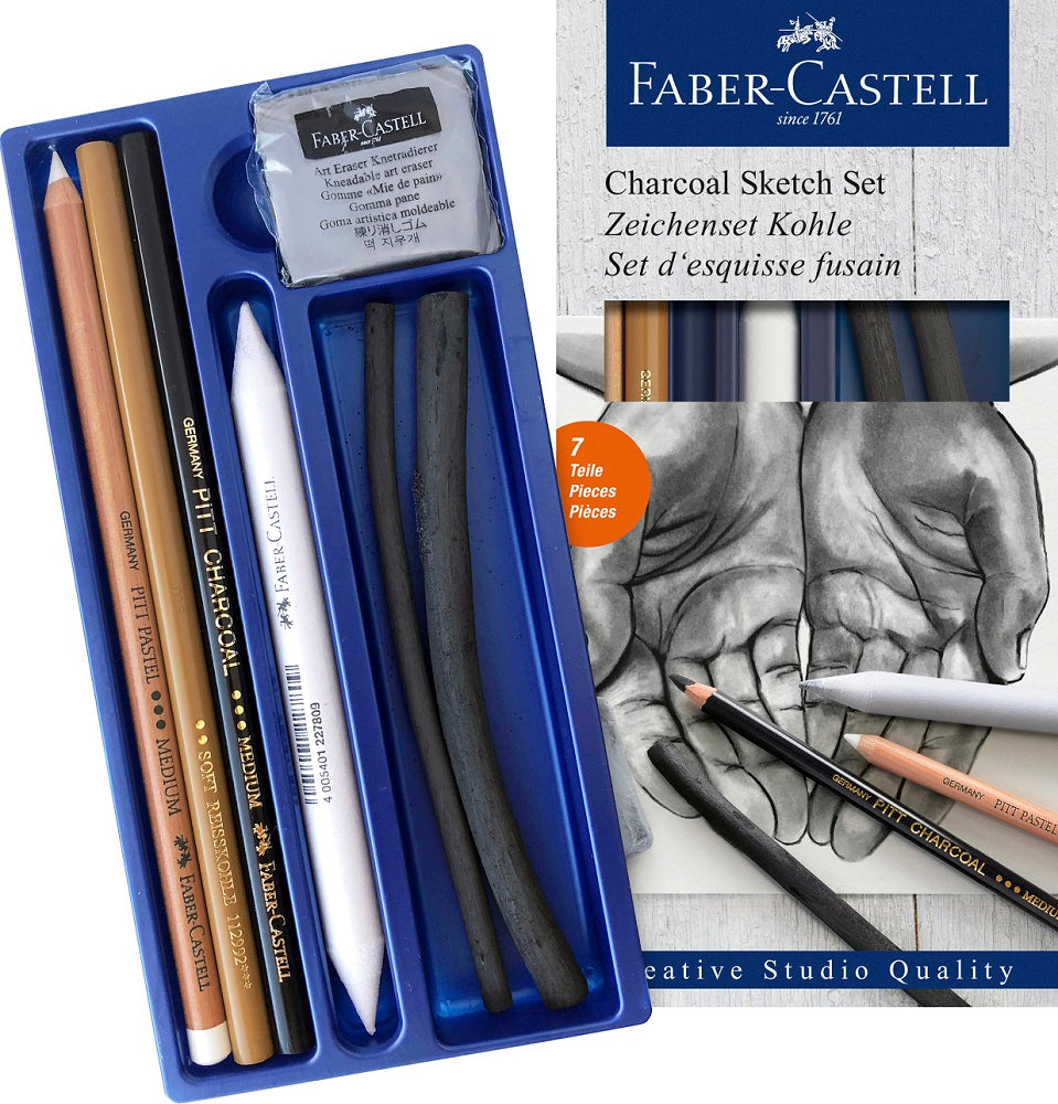 Faber-Castell Charcoal Sketch Set with Eraser and Stump – Art Shed