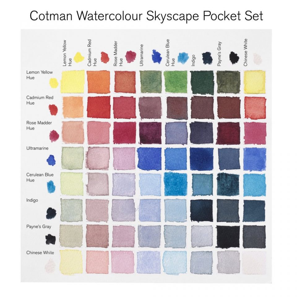 Winsor Newton COTMAN WC Pocket Set 8 Half Pans - Skyscape