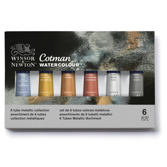 Winsor Newton COTMAN WC Metallic Set of 6 x 8ml