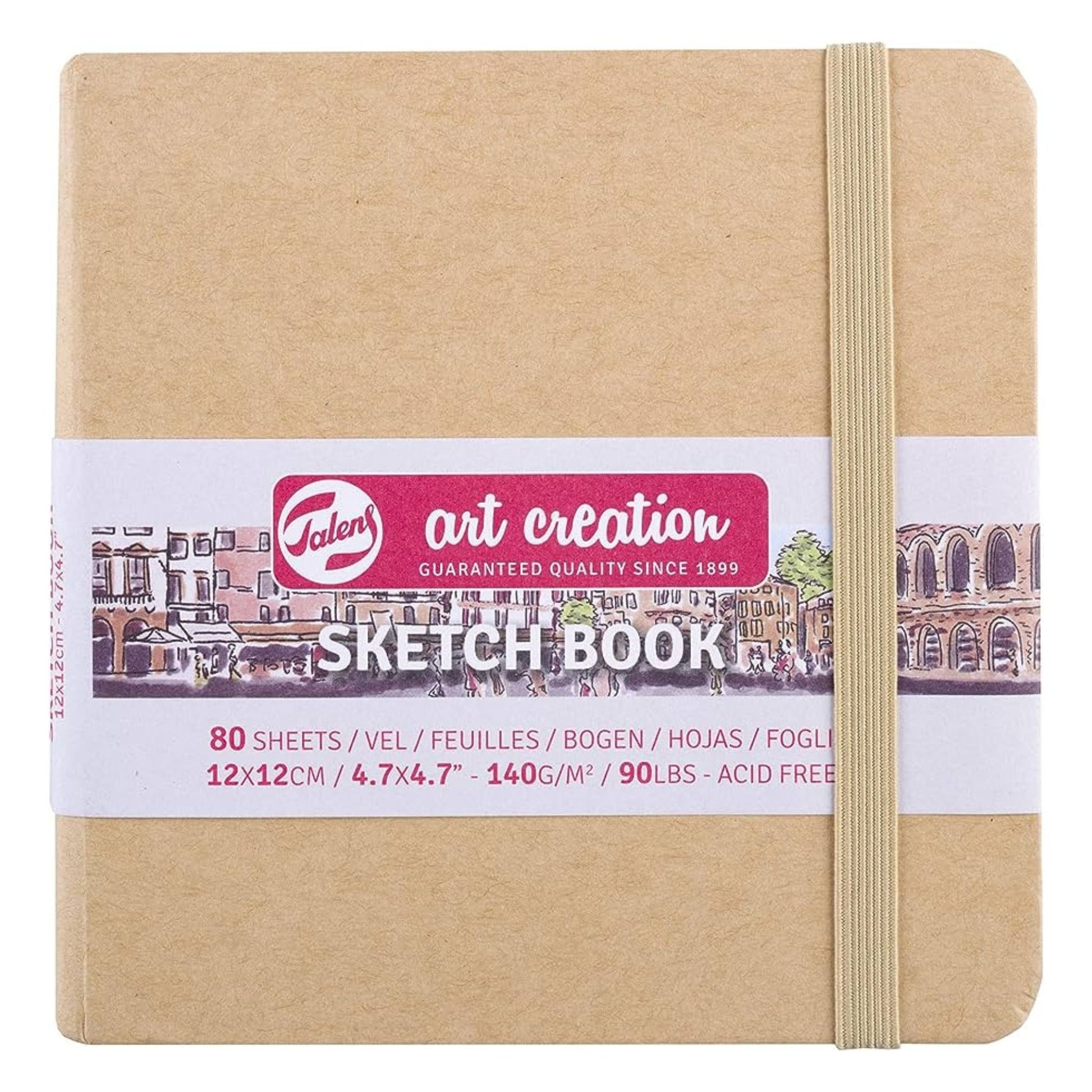 Talens Art Creation Hardback Sketchbook 140gsm 12x12cm Kraft