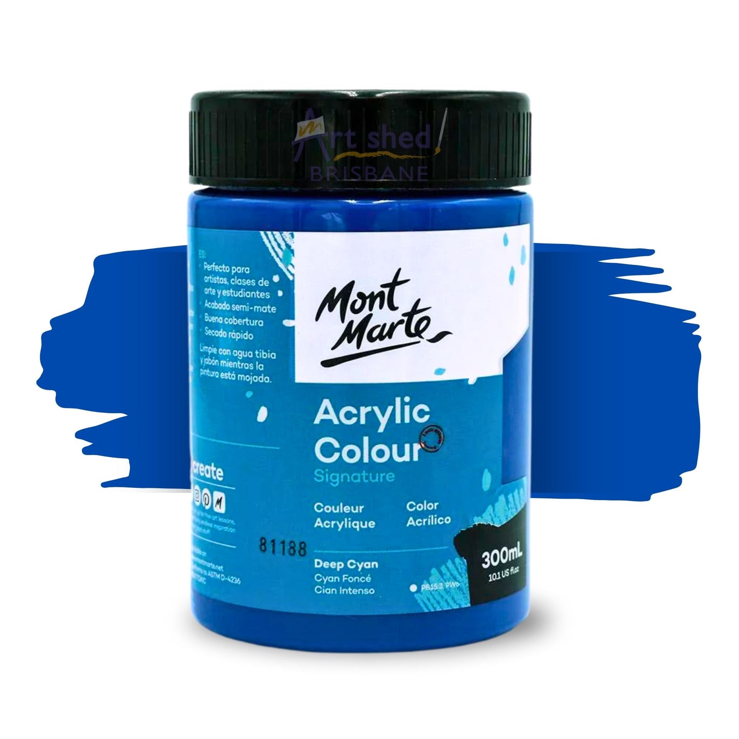 Mont Marte Acrylic Colour Paint 300ml Deep Cyan