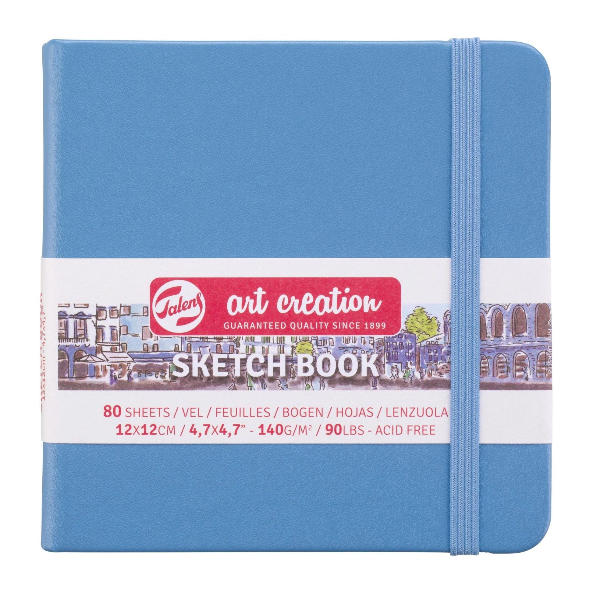 Talens Art Creation Hardback Sketchbook 140gsm 12x12cm Lake Blue