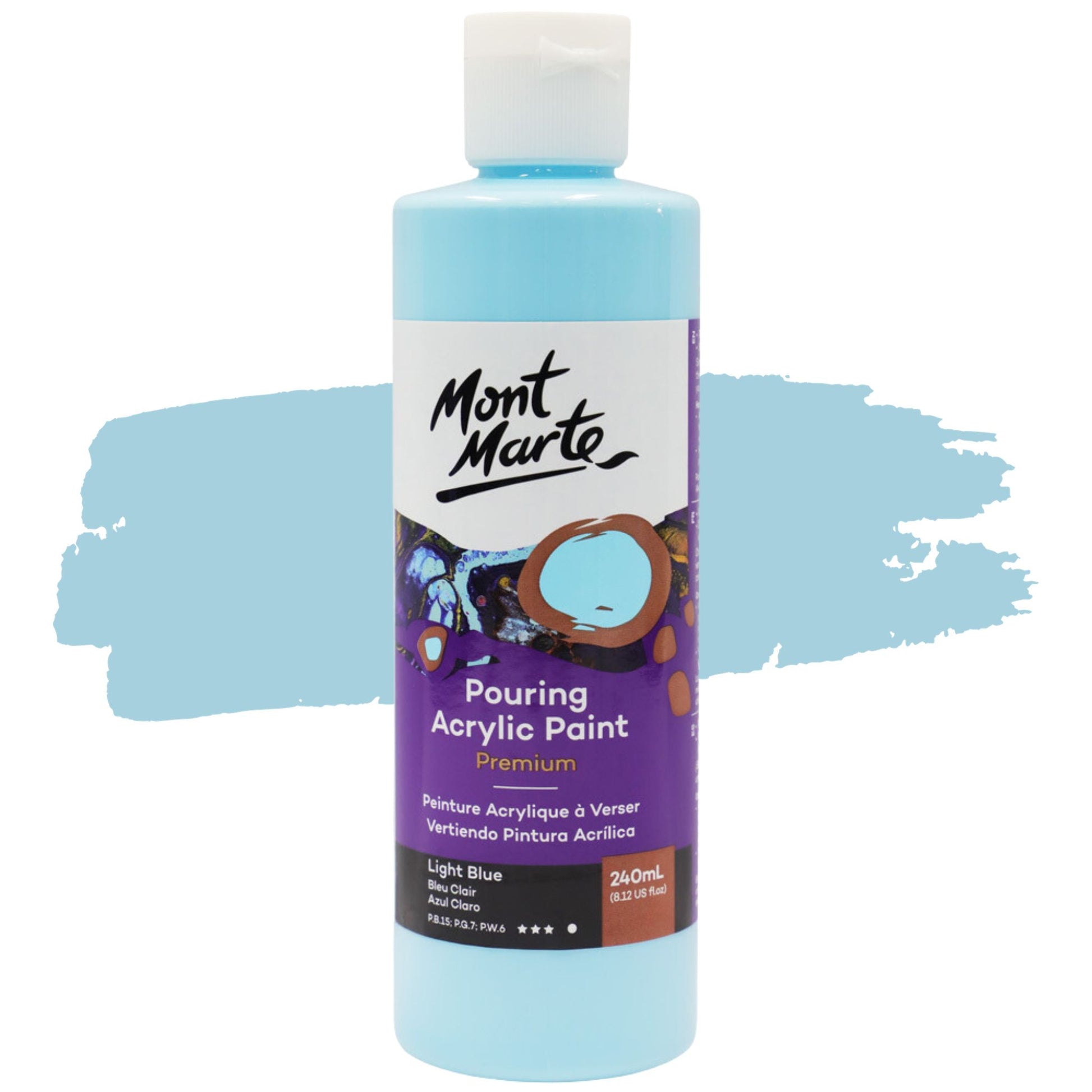 Mont Marte Pouring Acrylic 240ml Light Blue