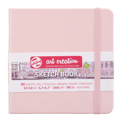 Talens Art Creation Hardback Sketchbook 140gsm 12x12cm Pastel Pink