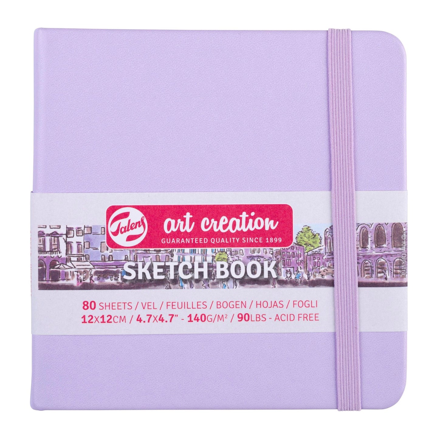 Talens Art Creation Hardback Sketchbook 140gsm 12x12cm Pastel Violet