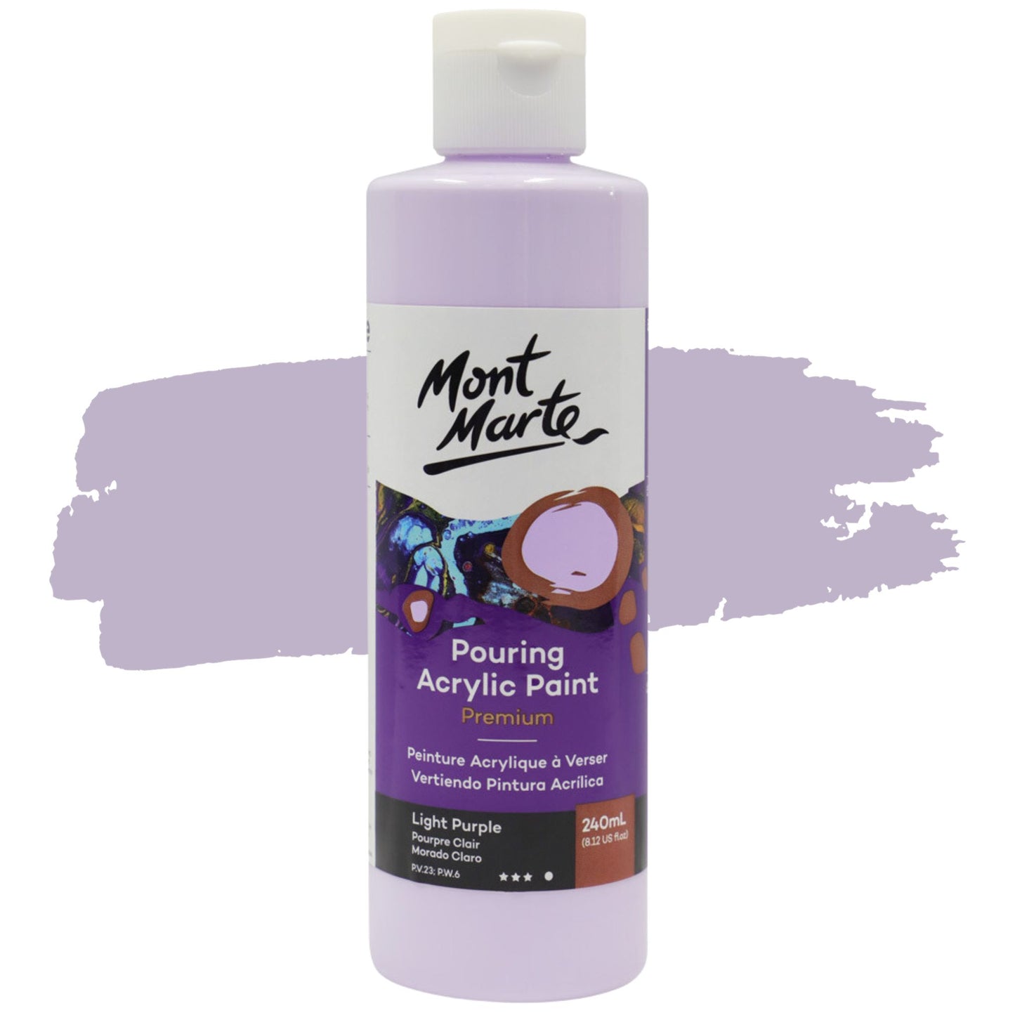 Mont Marte Pouring Acrylic 240ml Light Purple