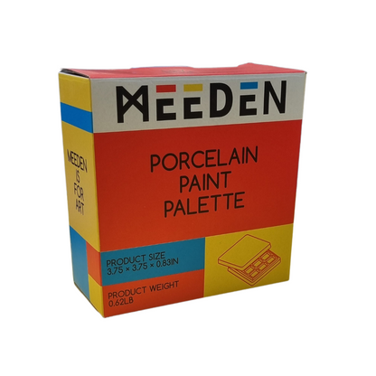 MEEDEN Porcelain Palette 12 Well 9cm Square + Lid