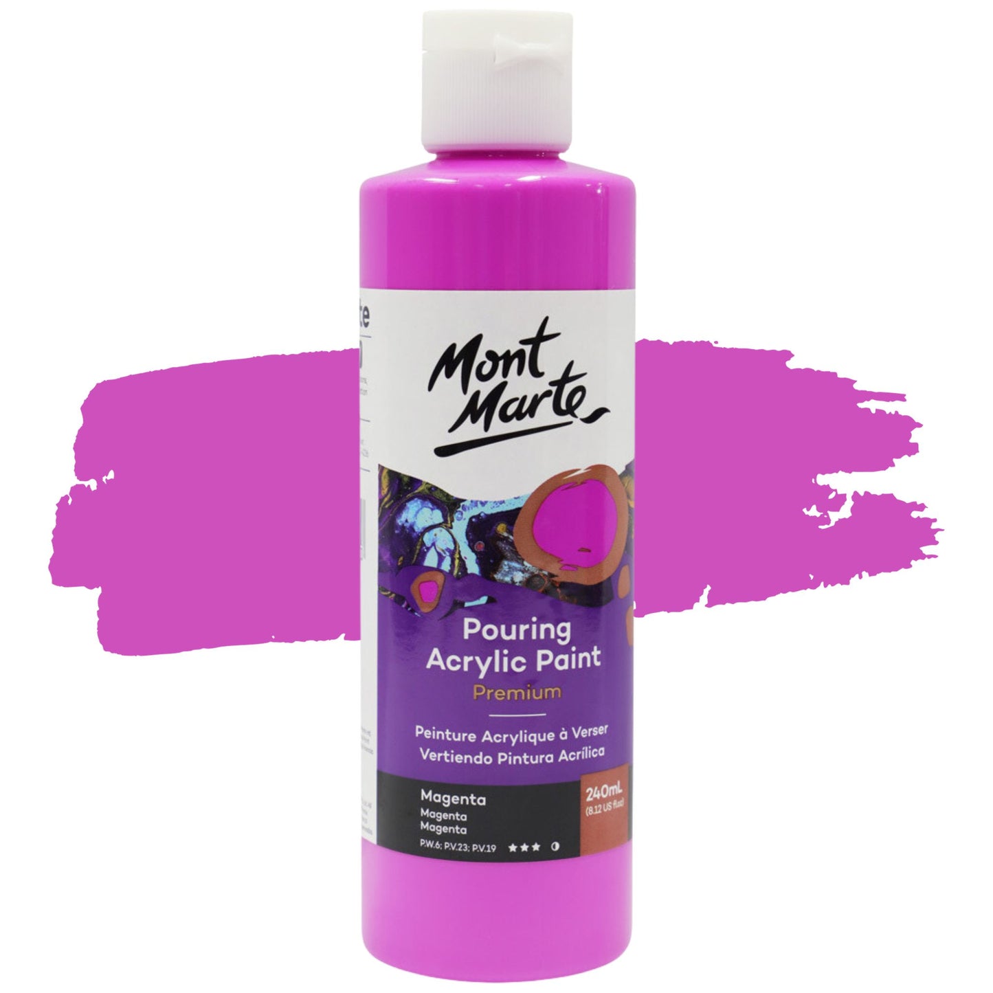 Mont Marte Pouring Acrylic 240ml Magenta