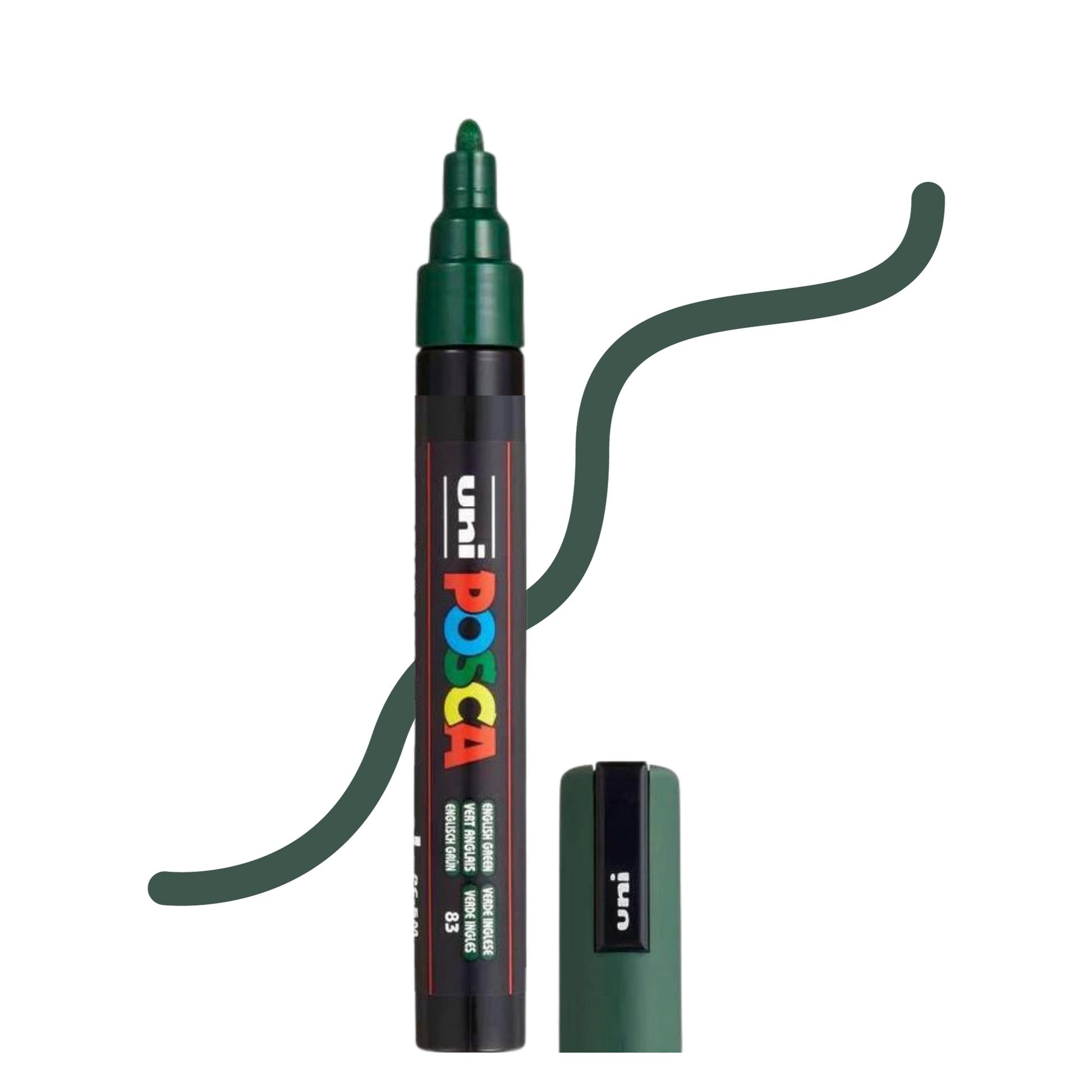 UNI POSCA 5M MEDIUM BULLET 1.8 to 2.5mm ENGLISH GREEN