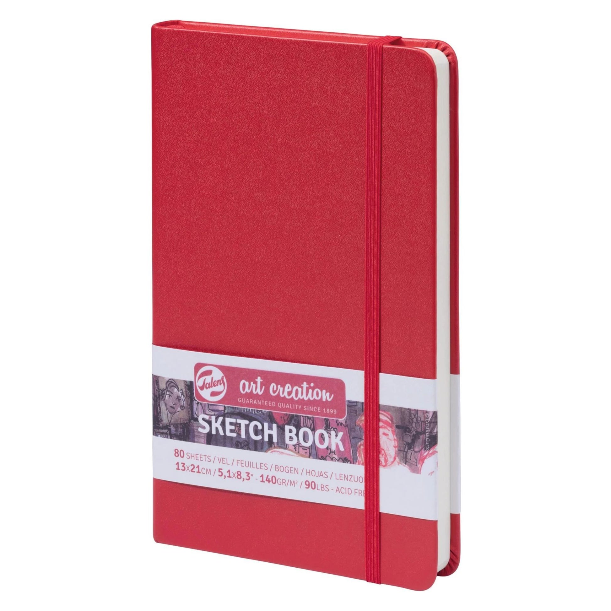 Talens Art Creation Hardback Sketchbook 140gsm 13x21cm Red