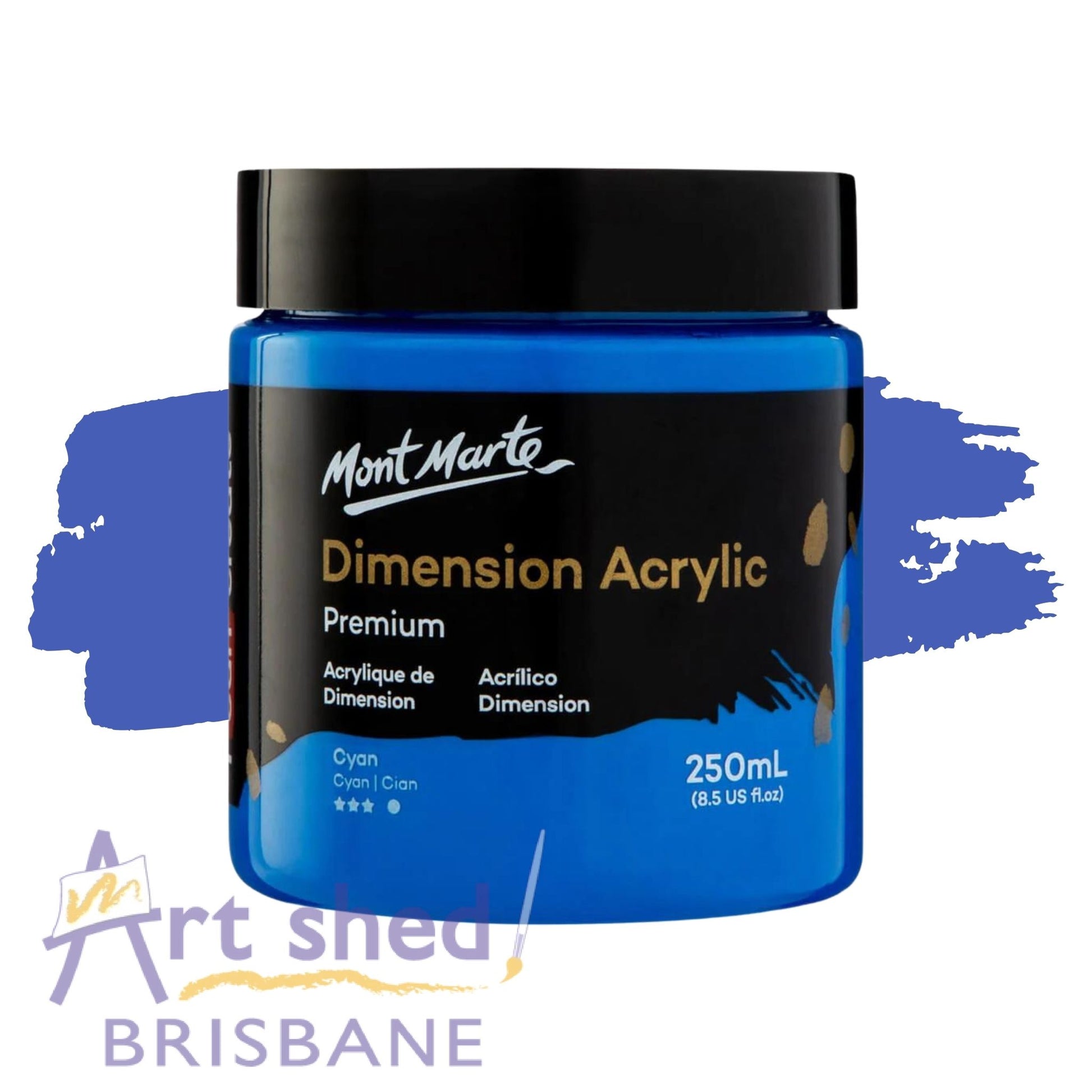 Mont Marte Dimension Acrylic Paint 250ml Cyan Blue