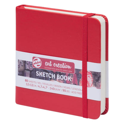 Talens Art Creation Hardback Sketchbook 140gsm 12x12cm Red