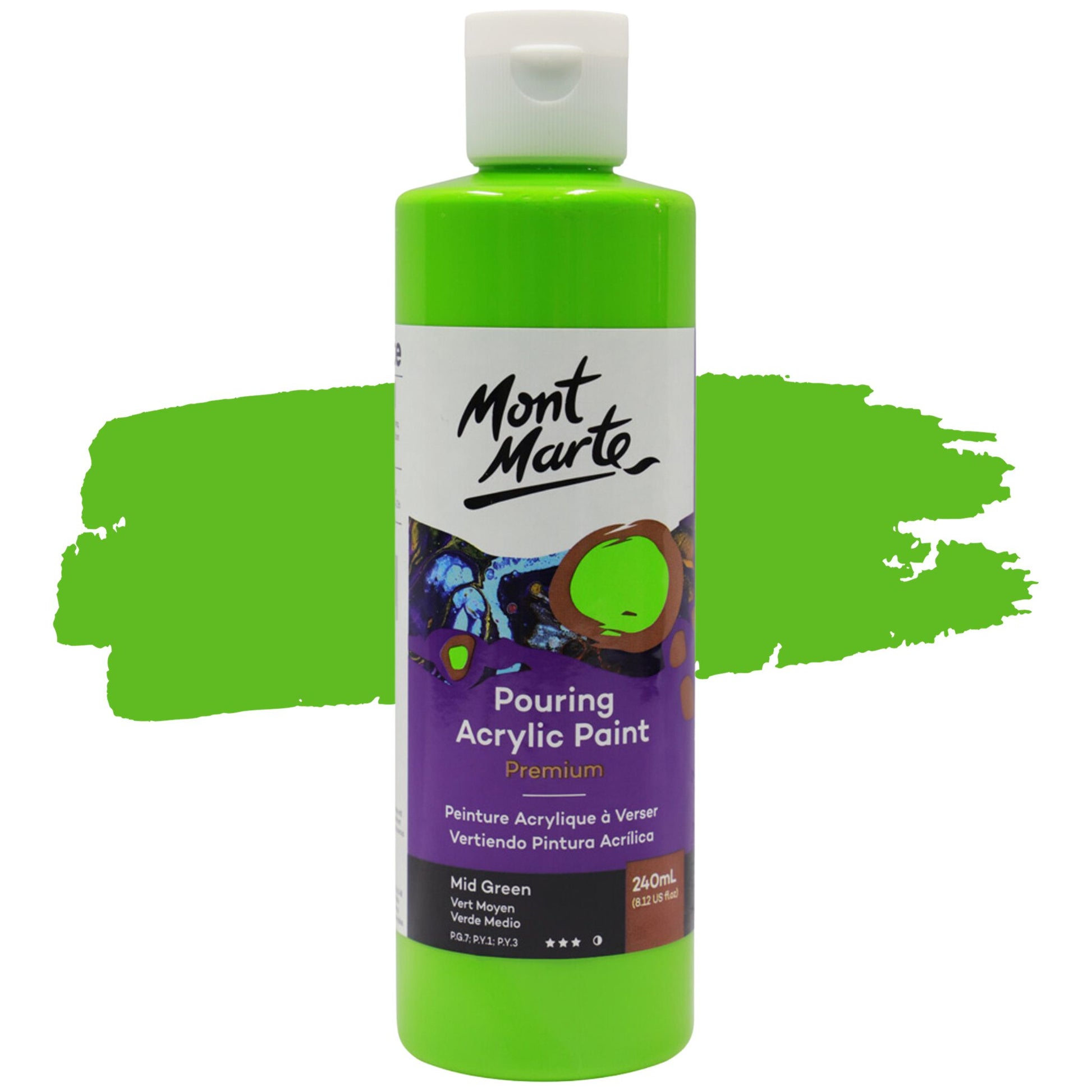 Mont Marte Pouring Acrylic 240ml Mid Green