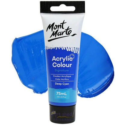 Mont Marte Signature Acrylic Paint 75ml Deep Cyan Blue