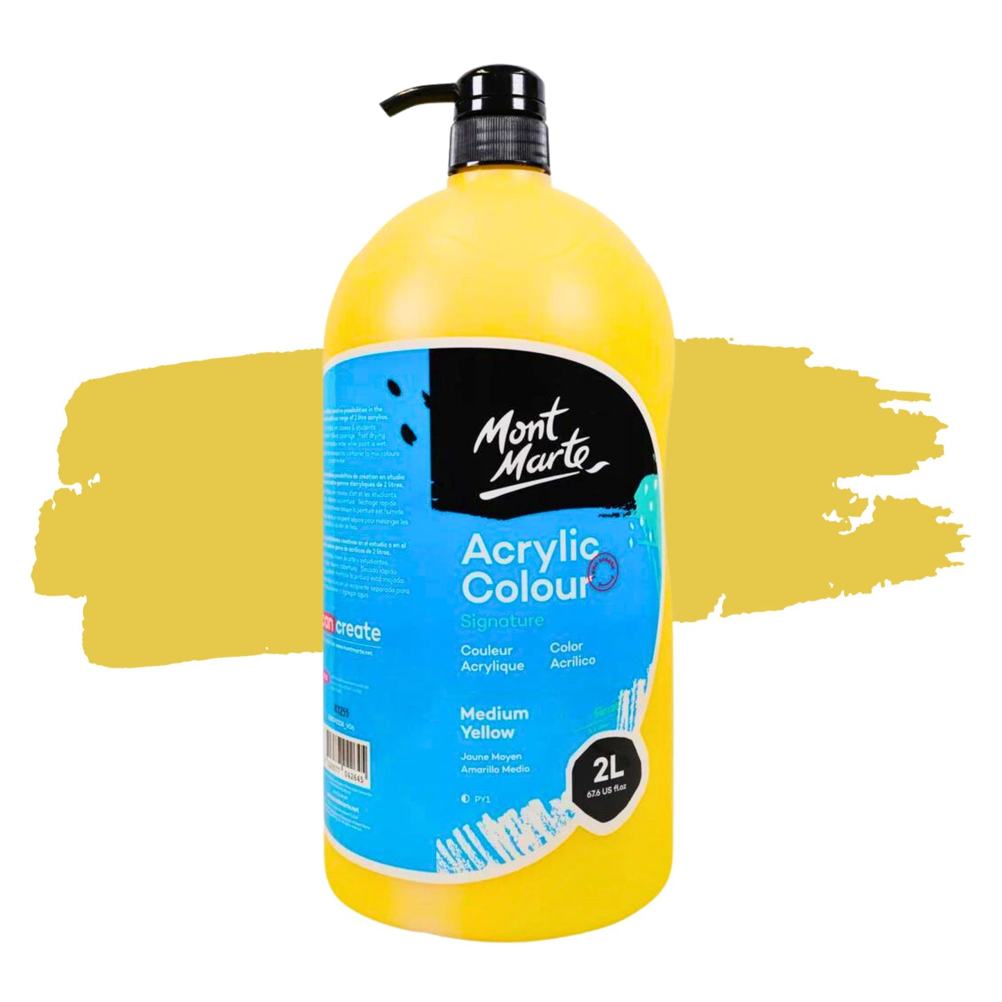 Mont Marte Signature Acrylic Paint 2 Litres Medium Yellow