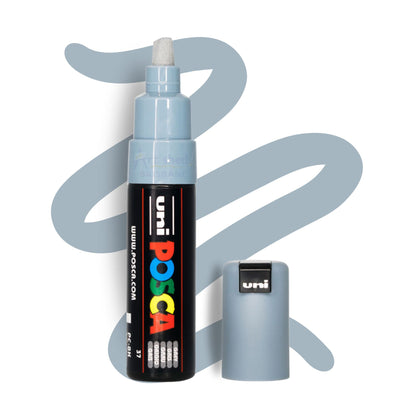 UNI POSCA 8K BOLD CHISEL 8.0mm GREY