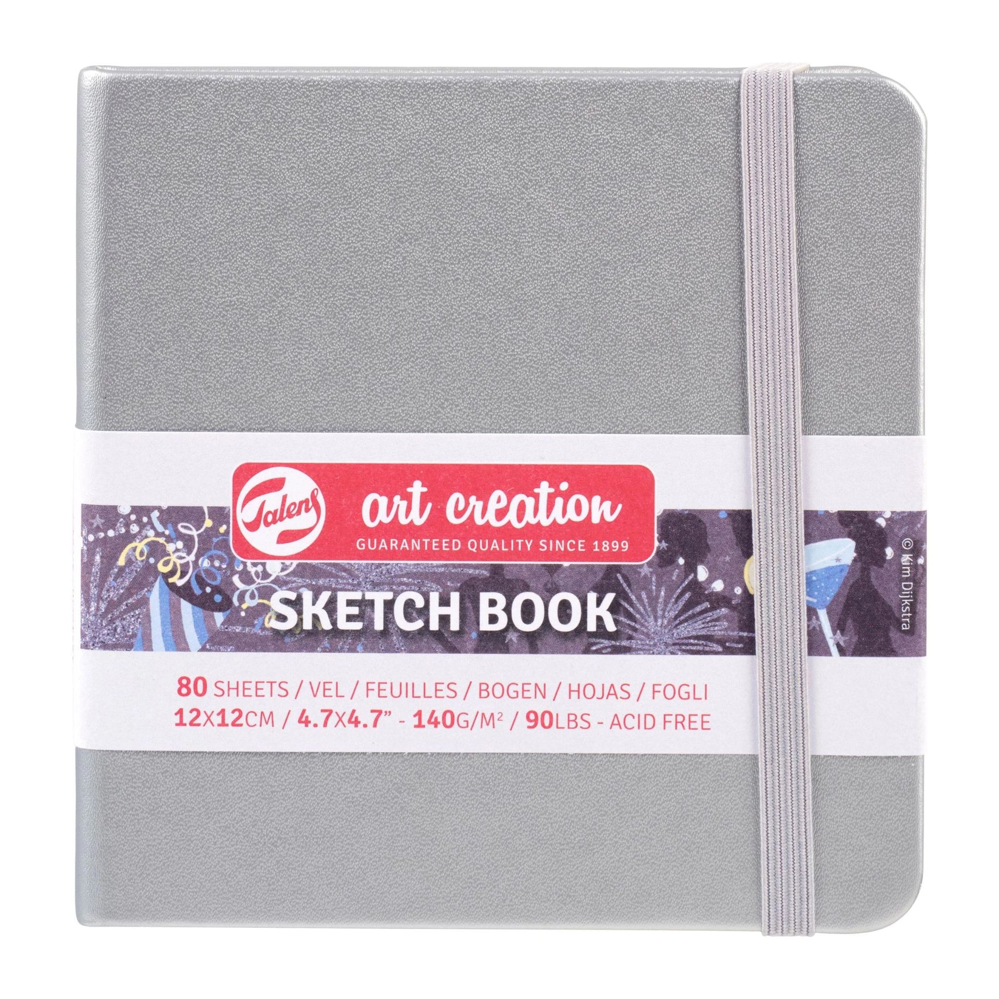 Talens Art Creation Hardback Sketchbook 140gsm 12x12cm Silver