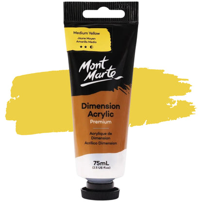 Mont Marte Dimension Acrylic Paint 75ml Medium Yellow