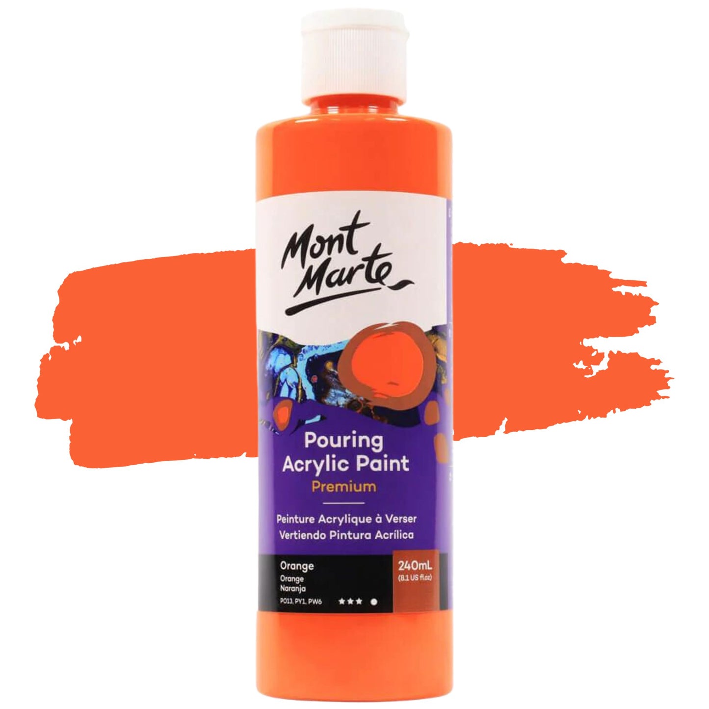 Mont Marte Pouring Acrylic 240ml ORANGE