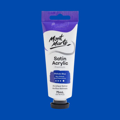 Mont Marte Satin Acrylic 75ml PHTHALO BLUE