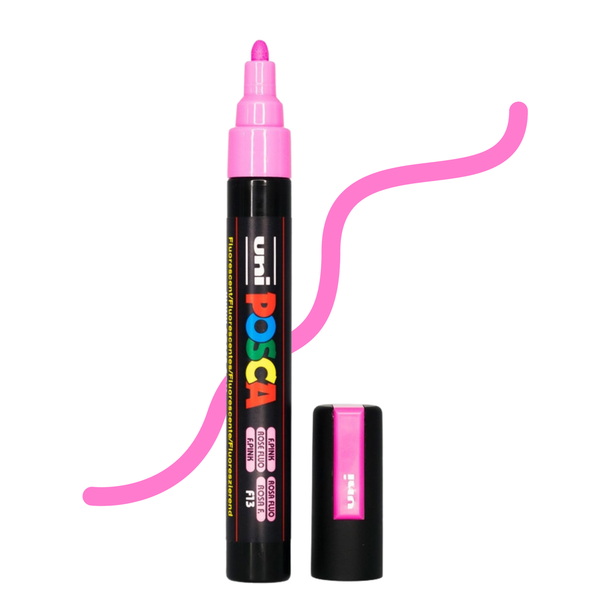 UNI POSCA 5M MEDIUM BULLET 1.8 to 2.5mm Fluoro Pink