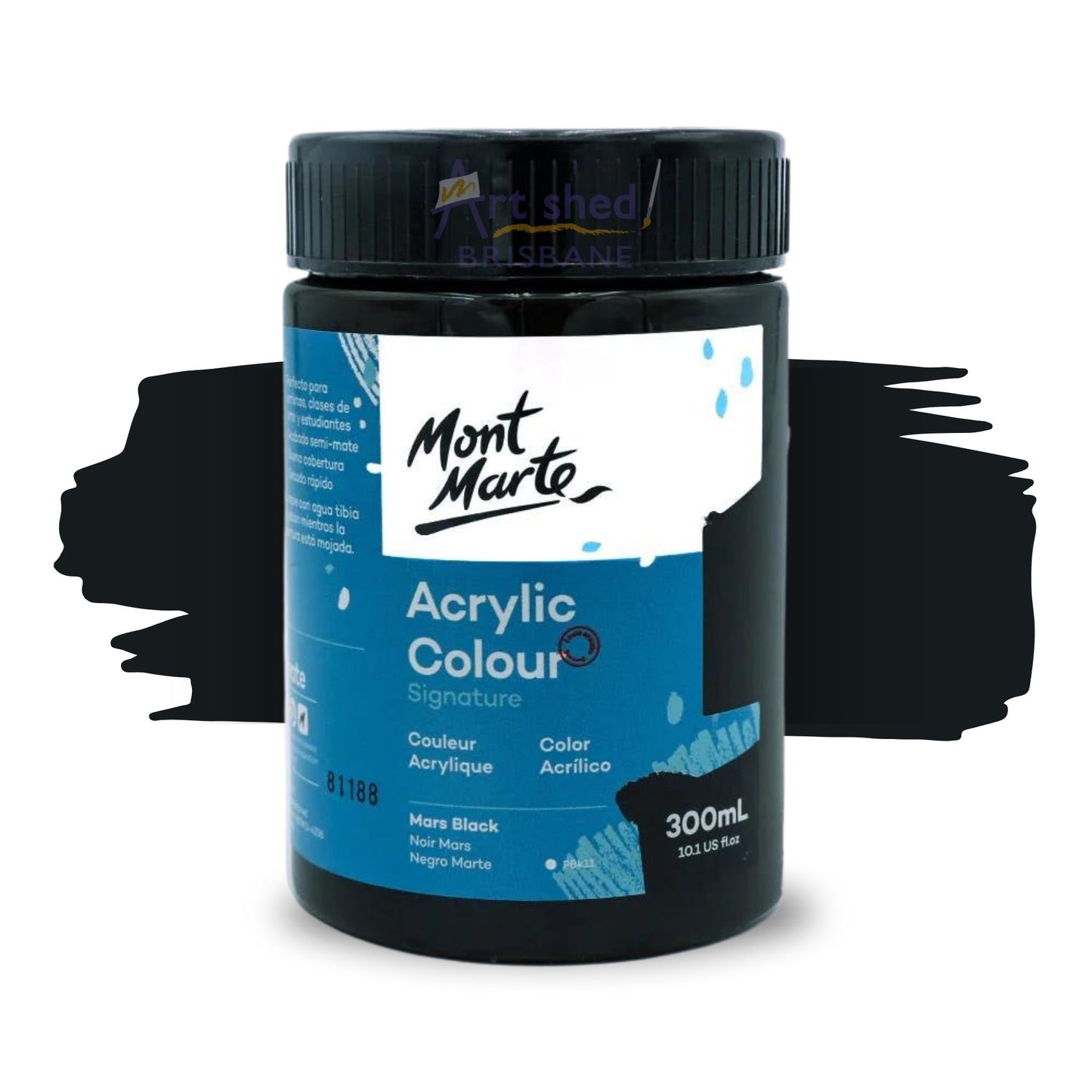 Mont Marte Acrylic Colour Paint 300ml Mars Black