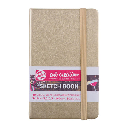 Talens Art Creation Hardback Sketchbook 140gsm 9x14cm White Gold