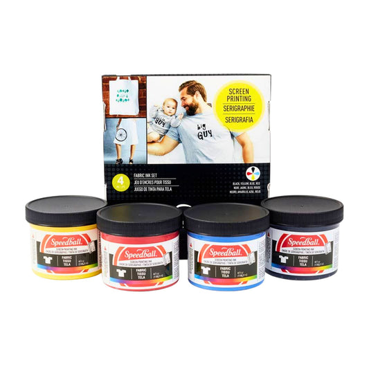 Speedball Fabric Screen Printing Ink Set with 4 Colours