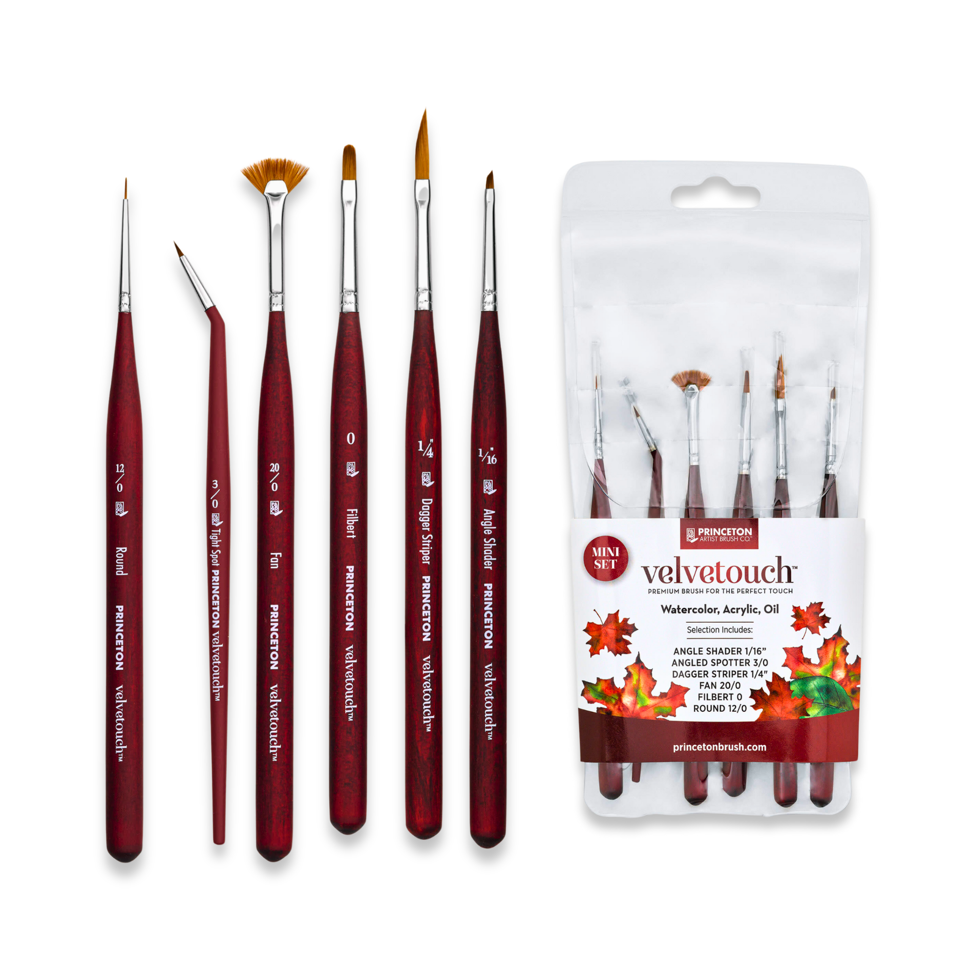 Princeton Velvet Touch Mini Brush Set of 6