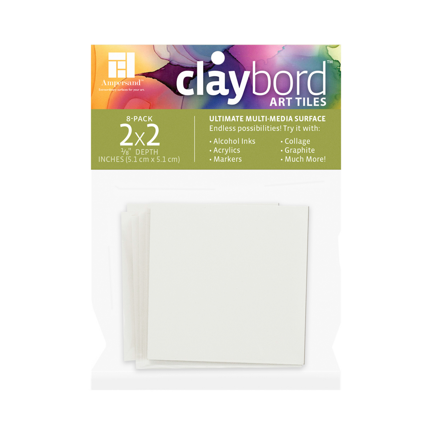 Ampersand Claybord Art Tile 2 x 2 inch - 8pk