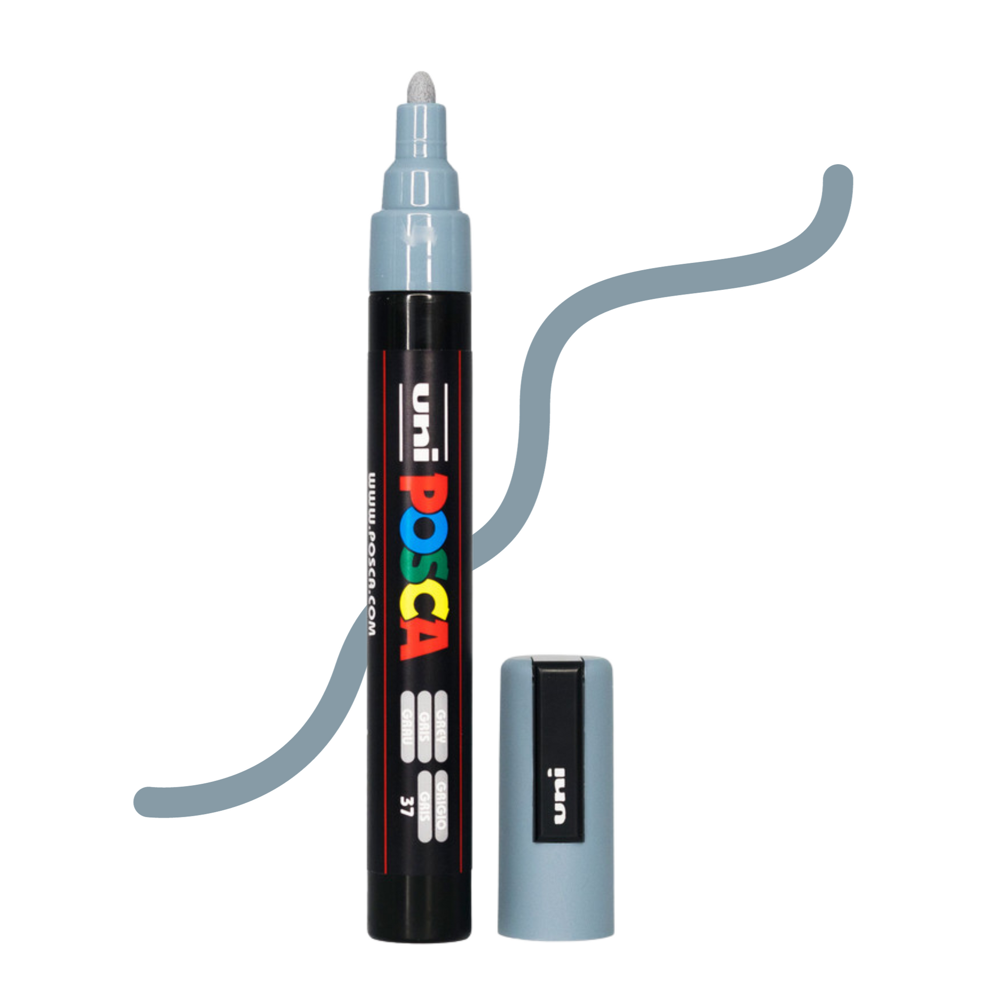 UNI POSCA 5M MEDIUM BULLET 1.8 to 2.5mm GREY