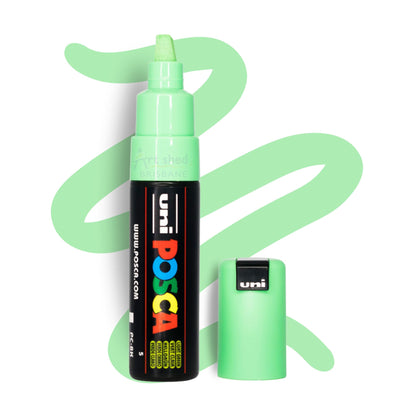 UNI POSCA 8K BOLD CHISEL 8.0mm LIGHT GREEN