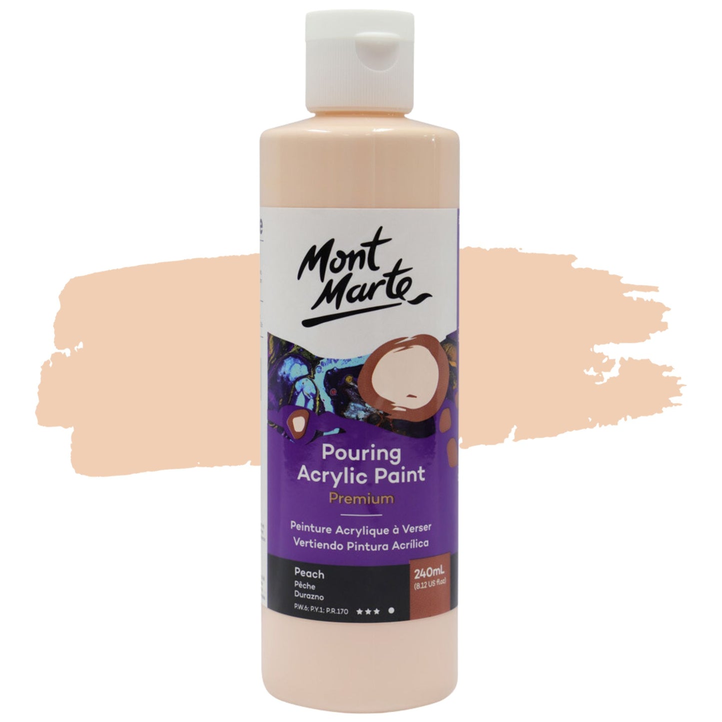 Mont Marte Pouring Acrylic 240ml Peach