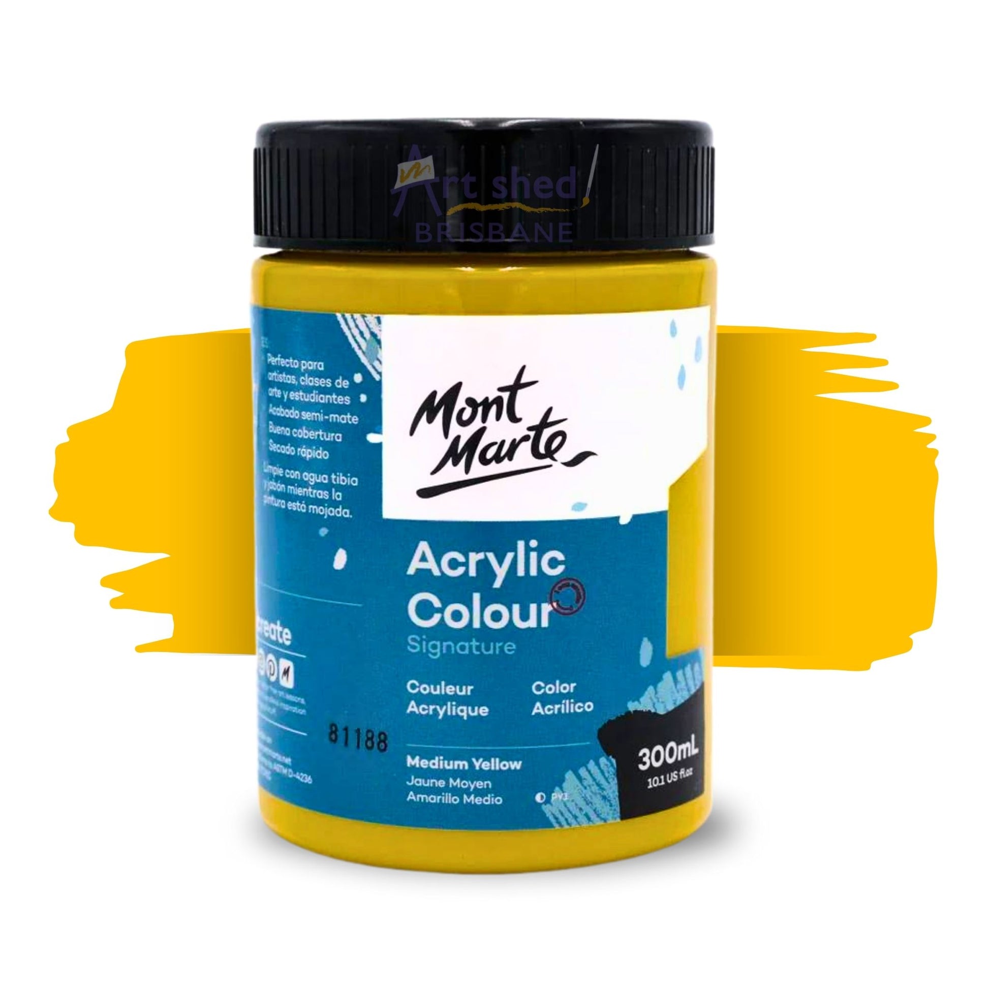 Mont Marte Acrylic Colour Paint 300ml Medium Yellow