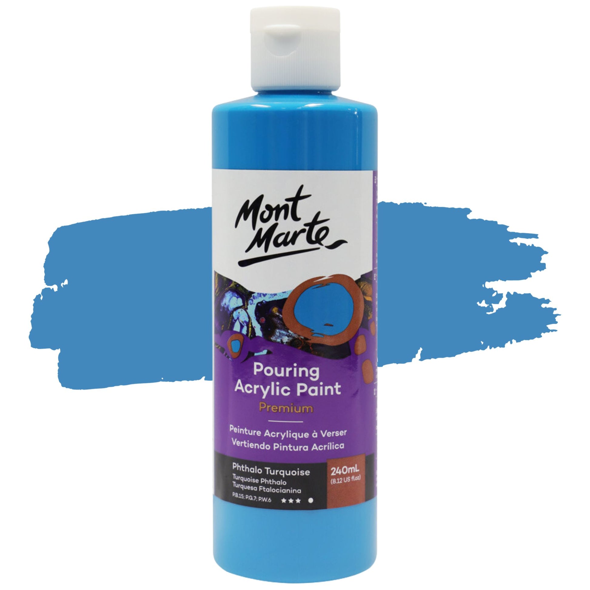 Mont Marte Pouring Acrylic 240ml Phthalo Turquoise