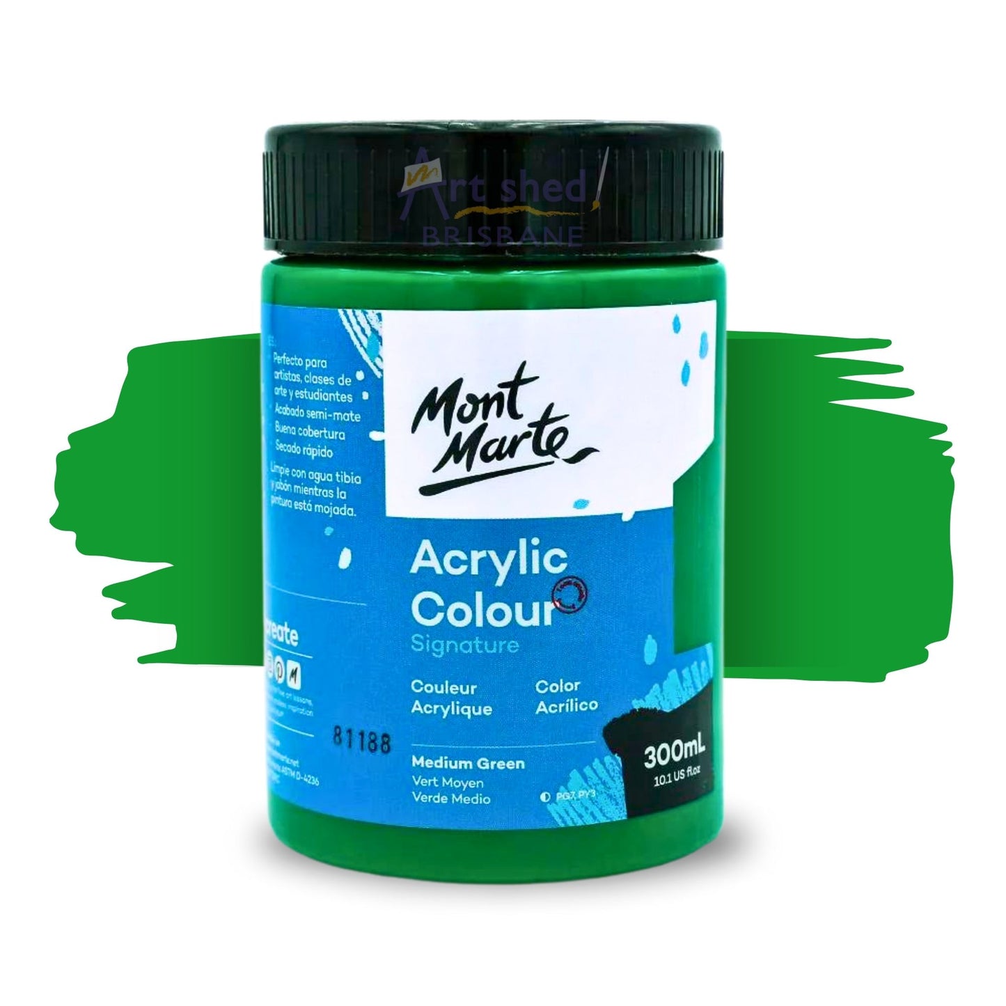 Mont Marte Acrylic Colour Paint 300ml Mid Green