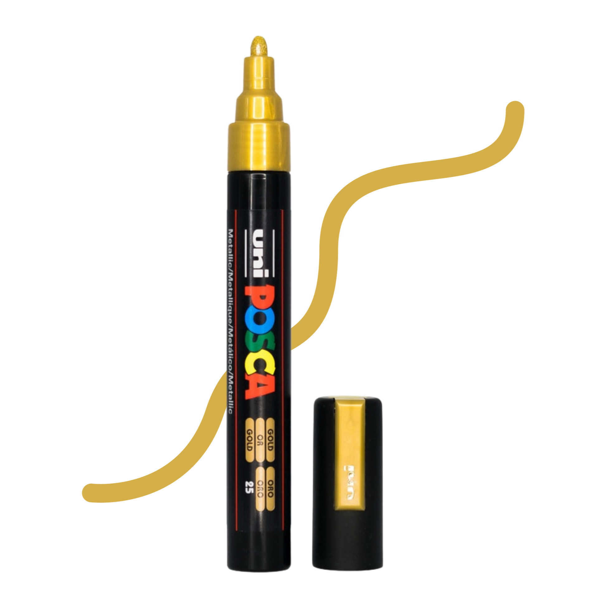 UNI POSCA 5M MEDIUM BULLET 1.8 to 2.5mm Gold