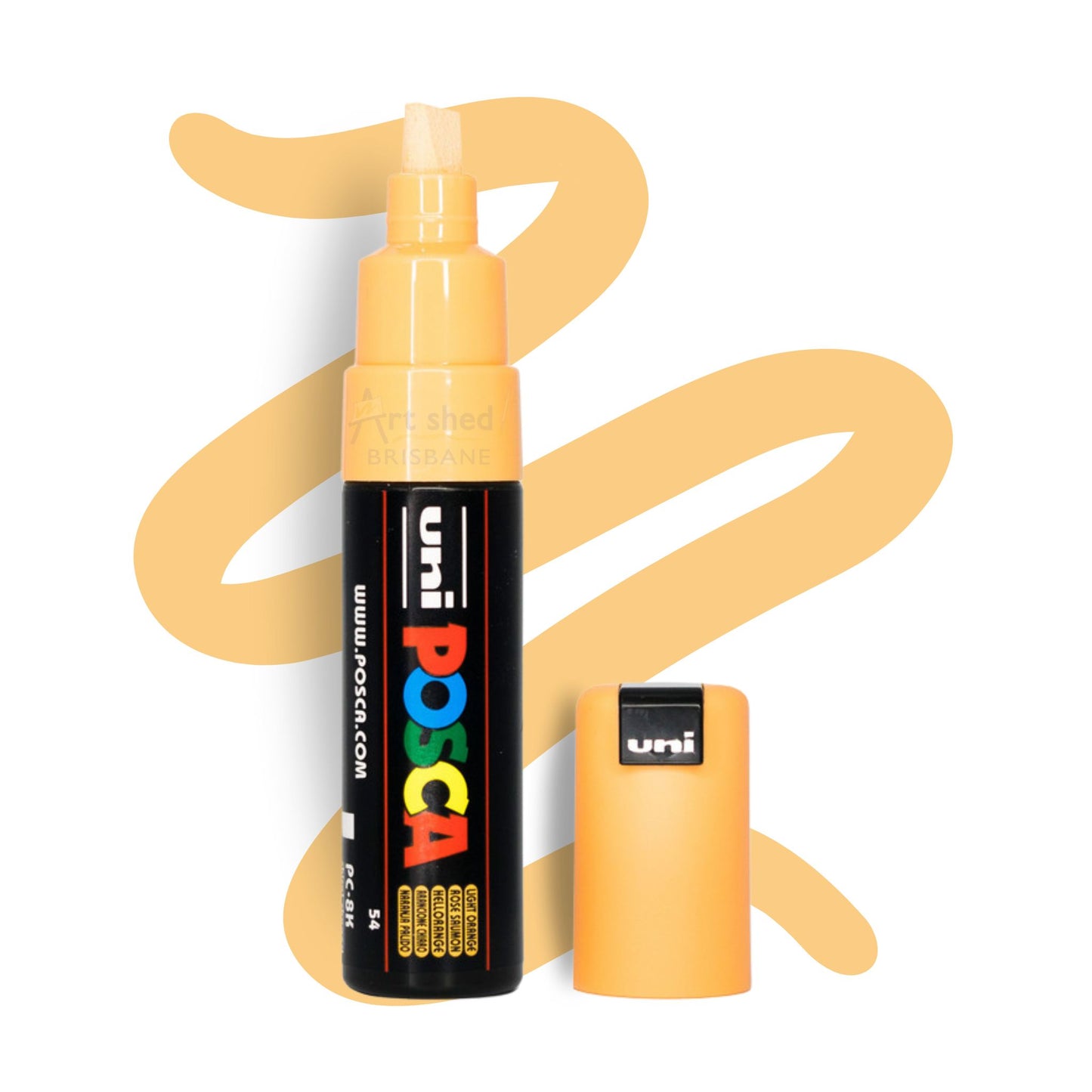 UNI POSCA 8K BOLD CHISEL 8.0mm LIGHT ORANGE