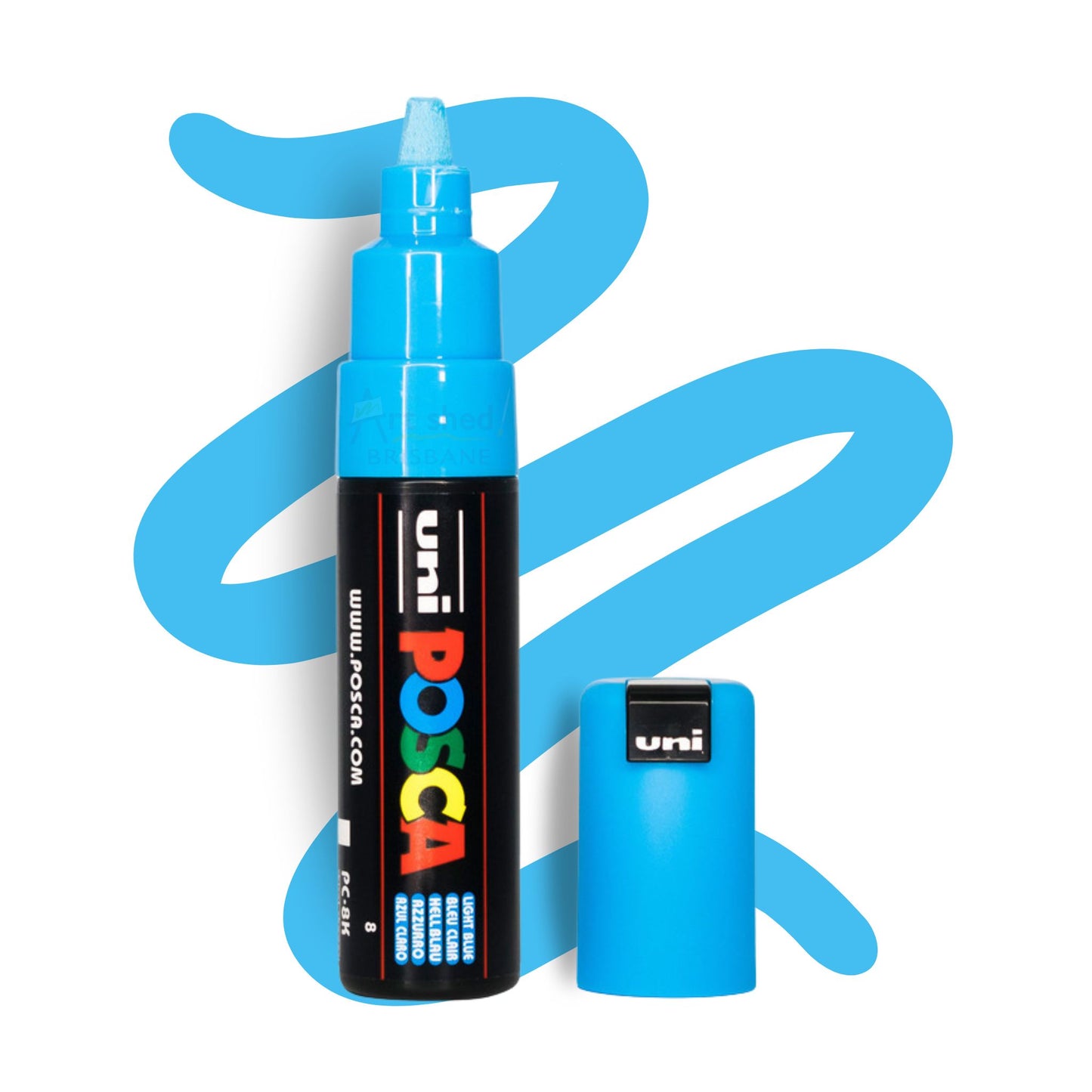 UNI POSCA 8K BOLD CHISEL 8.0mm Light Blue