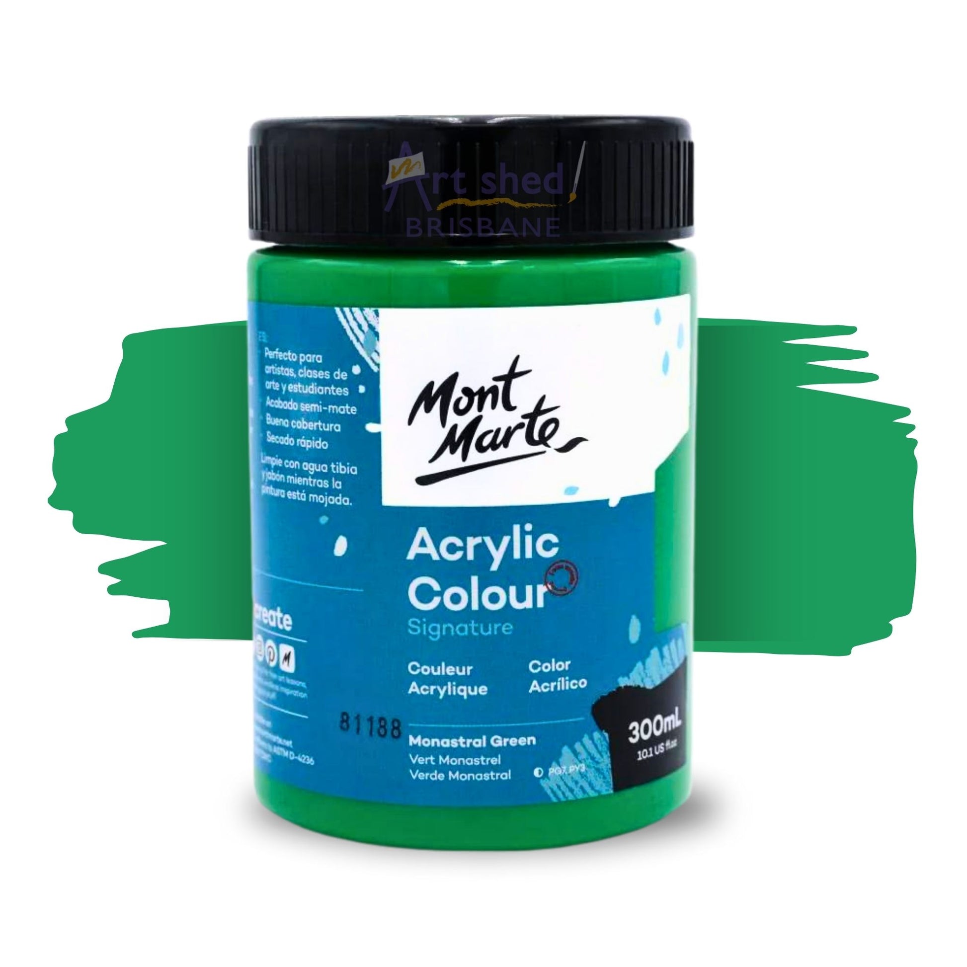 Mont Marte Acrylic Colour Paint 300ml Monastral Green