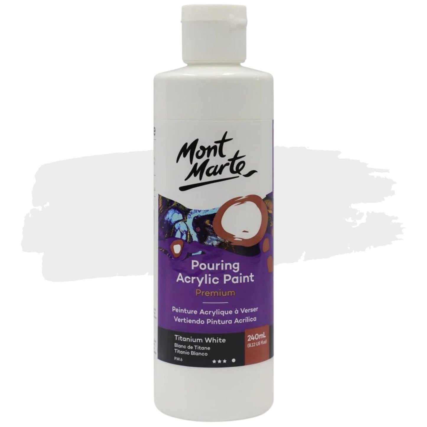 Mont Marte Pouring Acrylic 240ml Titanium White