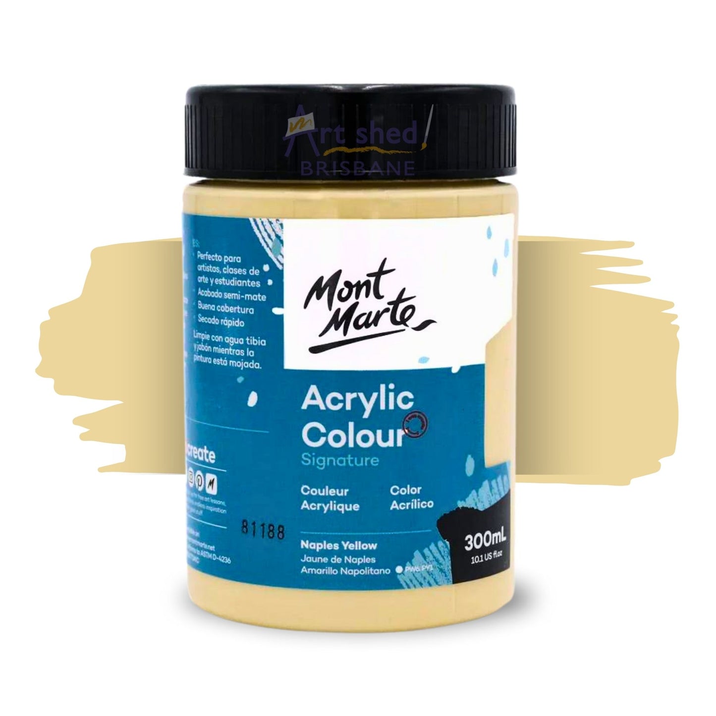 Mont Marte Acrylic Colour Paint 300ml Naples Yellow