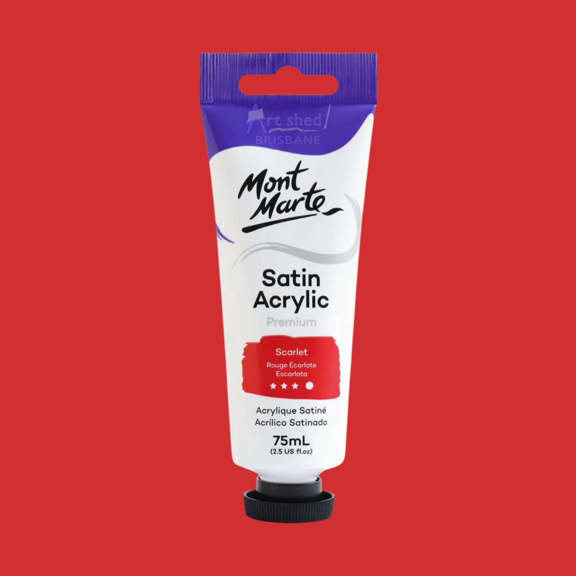 Mont Marte Satin Acrylic 75ml Scarlet