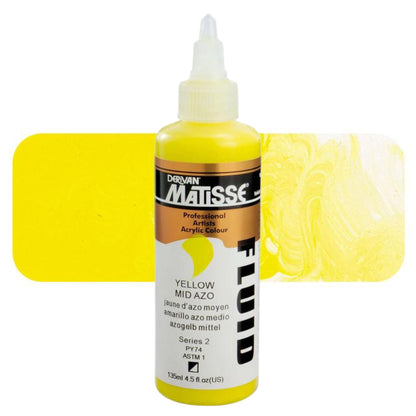 Matisse Fluid Acrylic 135ml S2 YELLOW MID AZO